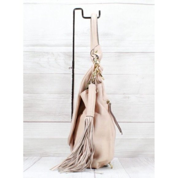 G.I.L.I. Pink Leather Convertible Backpack Purse Hobo Shoulder Bag - Picture 5 of 9